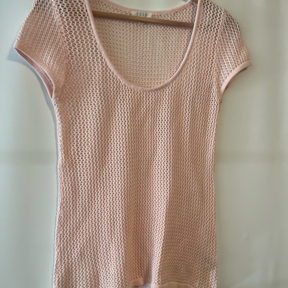 Mesh Knit Pink Top